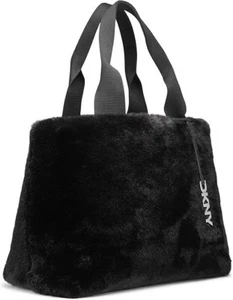 Bolso de Mano de Piel DKNY Roni con Logo Dije, Negro/Plateado, Auténtico - Imagen 1 de 3