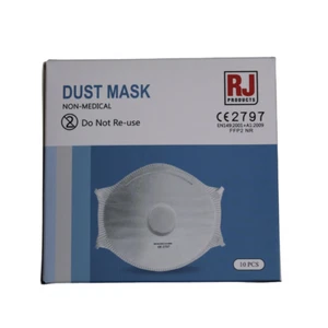 RJ Valved Maschera Antipolvere Monouso Viso FFP2 10/Box - Foto 1 di 3