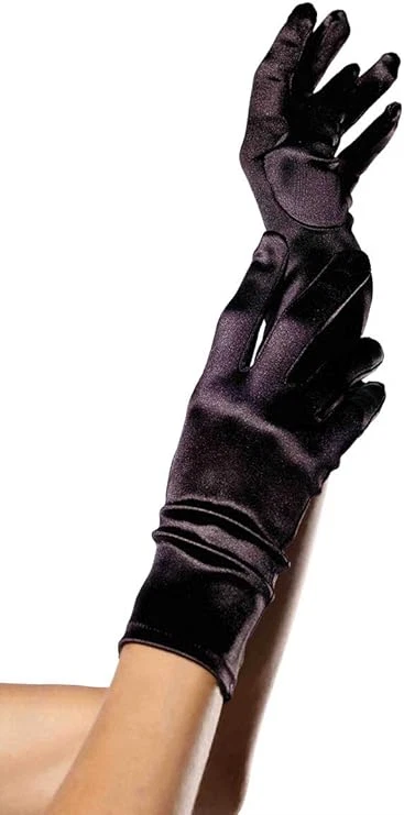 Guantes Leg Avenue 2B satinados hasta la muñeca negros Foto 1 de 1