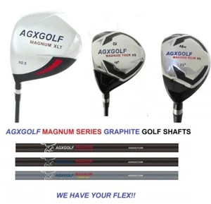 MENS LEFT HAND AGXGOLF 460cc DRIVER + 5 WOOD + HYBRID. SELECT YOUR FLEX + COVERS - Picture 1 of 4