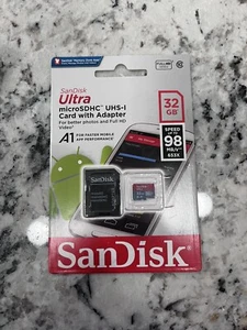 NEW SanDisk 64GB Ultra Plus microSDHC UHS-I Card with Adapter 98 MB/s - Picture 1 of 2