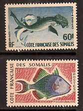 FRENCH SOMALI 1959 FISH SC # 281-282 MLH