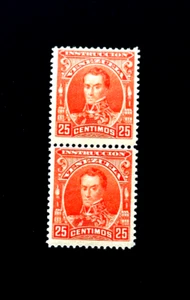 VENEZUELA Stamp Vertical Pair - 1904 Simon Bolivar  25c Mint OG LH r87 - Picture 1 of 2