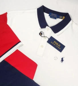 men's POLO Ralph Lauren cotton s/s Classic Fit colorblock Navy Red White size L - Picture 1 of 6