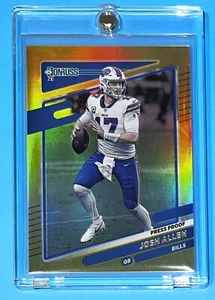 Josh Allen RARE GOLD REFRACTOR INVESTMENT CARD SP Donruss BILLS MVP MINT - Picture 1 of 11