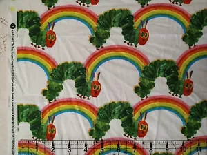 VERY HUNGRY CATERPILLAR RAINBOW WHITE COLLECTION Remnants ANDOVER Eric Carle - Picture 1 of 4