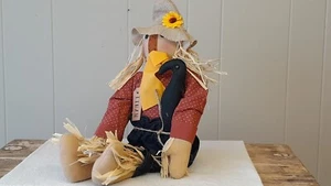 Nuevo Muñeco Espantapájaros de Tela Primitivo Arte Popular Otoño Paja "Ethan" - Imagen 1 de 9