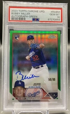 2023 Topps Chrome Update Green Auto Bobby Miller 50/99 - Image 1 of 2
