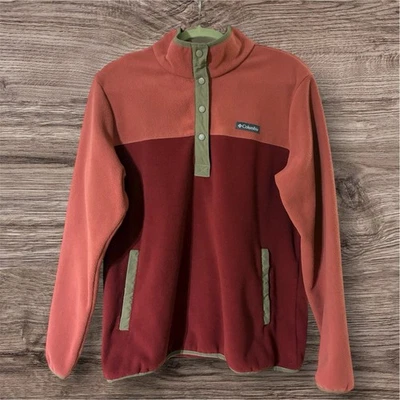 Pullover Columbia Benton Springs medio broche para mujer XL rosa rojo polar Gorpcore Foto 1 de 3