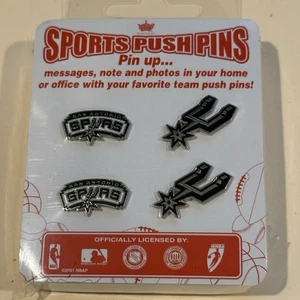 San Antonio Spurs Sports Push Pins (Set Of 4) Two Different Designs Licensed - Picture 1 of 2