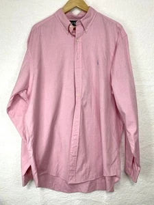Ralph Lauren Men Dress Shirt 17.5 Pink Classic Fit Button Down Long Sleeve - Picture 1 of 11