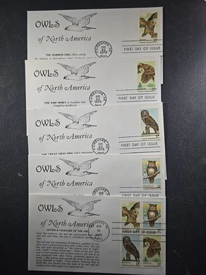 1978 US AMERICAN OWLS FDC Scott# 1760-1763, 1763A KMC Venture Set of 5 - stk#KR7 - Image 1 of 4