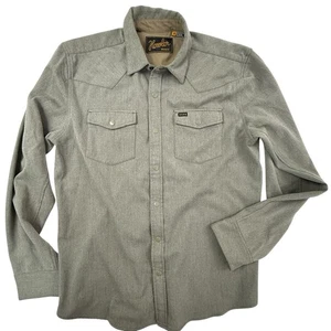Howler Bros Stockman Stretch Pearl Snap Shirt Medium Green Western Long Sleeve - Picture 1 of 11