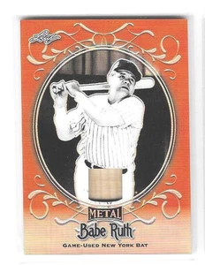 BABE RUTH 2019 Leaf Metal Orange GAME USED BAT #3/3 NY Yankees Jersey # - Picture 1 of 2
