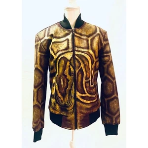 Jaden Hand-Painted Embossed Snake Leather Jacket - Picture 1 of 8