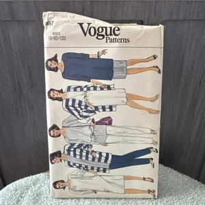 VINTAGE! 8687 Vogue Sz 8-10-12 Sewing Pattern Misses 1980s Clothing - Picture 1 of 2