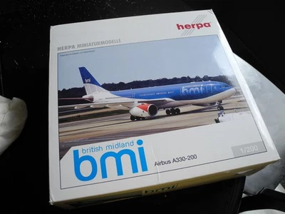 Ultra RARE, Beautiful HERPA Boeing 777 BMI, 1:200, Hard to Find! - Image 1 of 4