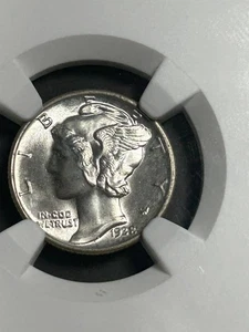 1938-P  10C  MERCURY SILVER DIME  "FULL BANDS"  NGC MS64 FB 8668972-031 - Picture 1 of 4