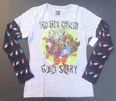 Monster High 2013 Niñas XL-14/16 "Season to be Scary" Camiseta de Vacaciones Manga Larga Foto 1 de 4