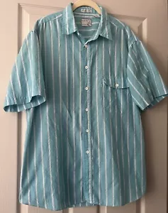 VTG Levis Shirt Mens Silver Tab Big E Button Down Striped Blue White Size Large - Picture 1 of 6