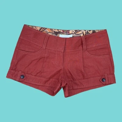 Pantalones Cortos Charlotte Russe Lino Naranja Quemado Talla: 3 Foto 1 de 4