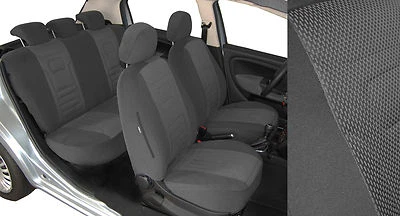 Tailored Seat Covers Velour Stripes TrueColorGrey for VW Caddy 3 (2K)   - Image 1 of 2