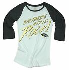NFL Juniors Baltimore Ravens 3/4 Sleeve Rocker Raglan Shirt, White/Grey