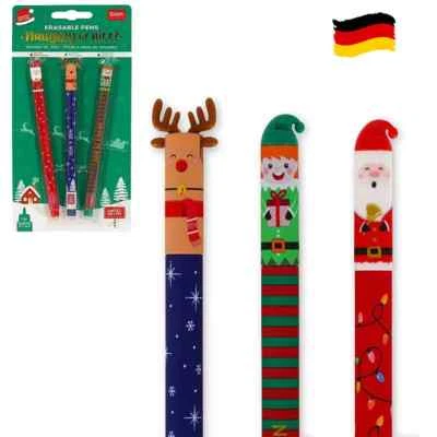 Set Weihnachten mit 3 löschbaren Gelstiften Santa Claus Reindeer Elf Legami - Bild 1 von 4