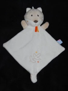 Doudou plat renard SUCRE D'ORGE chien beige blanc feuille TTBE - Picture 1 of 2