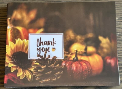 Thank you sunflower pinecone fall 25 Blank Note Cards & Envelopes Buffini & Co - Image 1 of 3