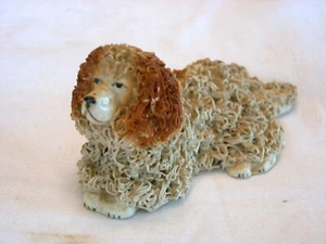Vintage CORDED SPAGHETTI TAN AND BROWN POODLE FIGURINE Pre 1945 - Picture 1 of 5