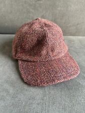 Orvis Harris Tweed Hat Hand Woven Wool Brown Baseball Cap Union Made USA Vintage