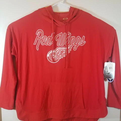 Detroit Red Wings Womens XL Poly Spandex Hoodie Team Logo Sweater NHL NWT Cover