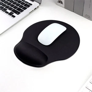 Black Mouse Pad W/Wrist Rest Pad Gaming Mousepad Mice Mat PC Laptop Accessories - Afbeelding 1 van 9