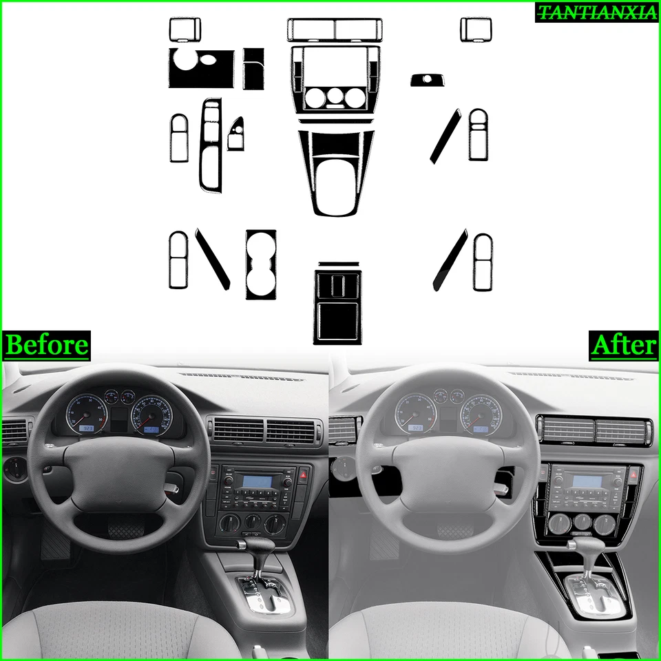 Черный полный комплект внутренней отделки для фортепиано Volkswagen Passat B5 1996-06 31 шт. - Изображение 1 из 4