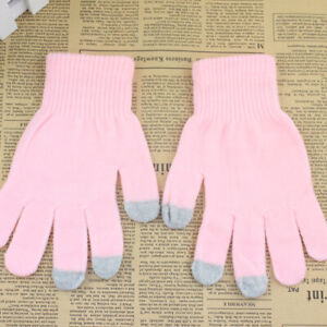 1 Pair Touch Screen Women Warm Plush Gloves Wool Fleece Cycling Driving Mitten