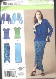 Plus Size Simplicity Pattern #1698-Women's Knit Top, Jacket and Skirts 20W-28W - Picture 1 of 1