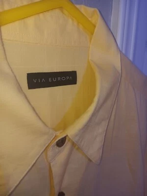 Men's Casual Dress Shirt (L-XL) Collared Shortsleeve VIA EUROPA  - Image 1 of 4
