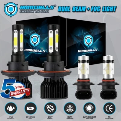 for Hummer H3 2006-2010 IRONWALLS 9008/H13 LED Headlight+H10 Fog Light Combo Kit - Image 1 of 4