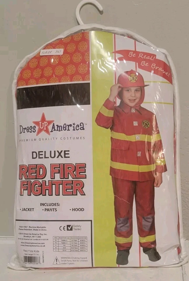 Disfraz de bombero Dress Up America Deluxe bombero para niños talla S 4-6 Foto 1 de 4