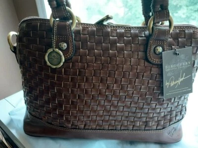 Patricia Nash Leather Augusta Woven Cognac Handbag Limited Ed only 300 Made - Image 1 of 4