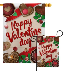 Muy Dulces Día de San Valentín Chocolate Caramelos Romance Jardín Casa Patio Bandera - Imagen 1 de 13