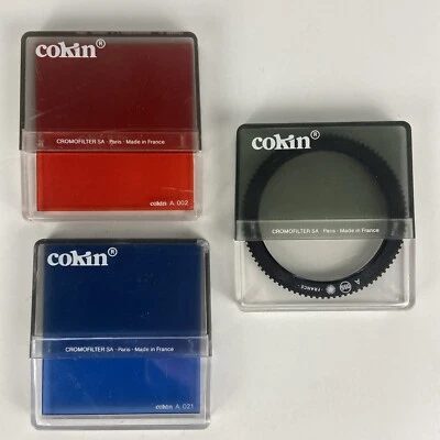 3-Pack Cokin Cromofilter SA Square A Series - 021 Blue, 002 Orange, 055 Star 16 - Image 1 of 4