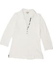 BURBERRY Womens 3/4 Sleeve Polo Shirt UK 14 Large White HG16