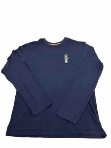 Ralph Lauren Polo Bear Embroidered Football Long Sleeve T Shirt Navy Blue Mens M - Picture 1 of 5
