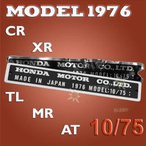 Honda CR125R CR250R Z50R 1976 10/75 HEADTUBE TAG FRAME PLATE + rivets too - Bild 1 von 1