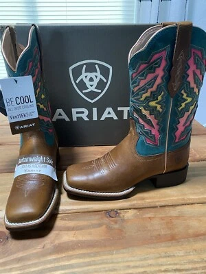 Botas occidentales Ariat para mujer 7 B Laney VentTek 360 azul caramelo/verde azulado medianas Foto 1 de 4