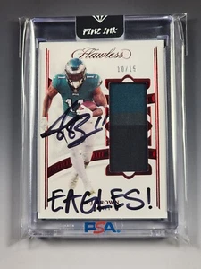 A.J. Brown 2022 Panini Flawless Game Used Jersey AUTO Inscribed NM-MINT FINE INK - Picture 1 of 7