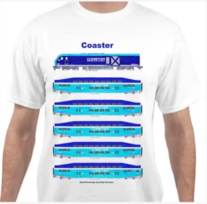 Coaster Train with Charger Railroad T-Shirt by Andy Fletcher - Picture 1 of 1