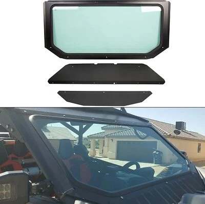 KOJEM For 17-24 Can Am Maverick X3 Full Glass Windshield W/ Sun Visor UV Protect - Image 1 of 4